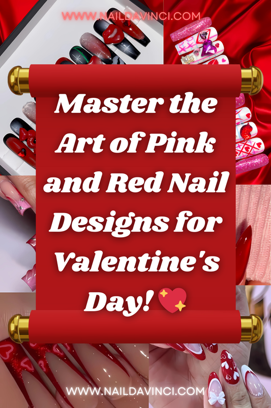Valentine's day nail art collage