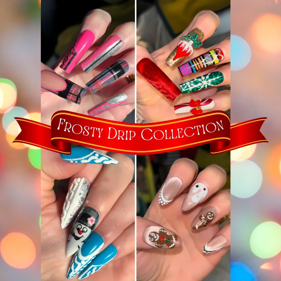 Frosty Drip Collection - Luxe Holiday Winter Wonderland Nails - NailDaVinci